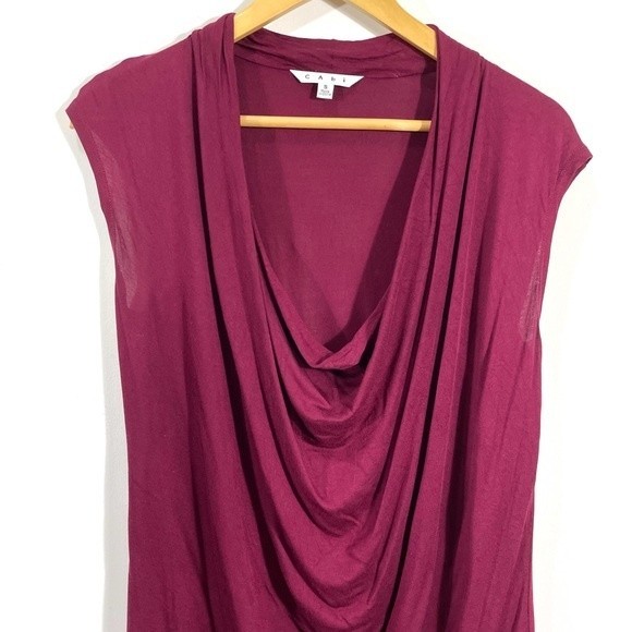 CAbi Style 535 Burgundy Draped Neck Top - Picture 5 of 9